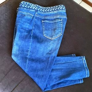 New York and Co High waisted cropped legging 14 blue jean